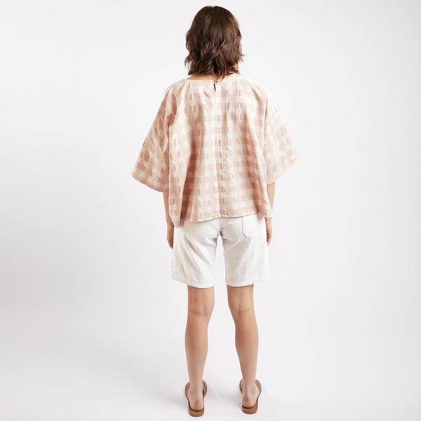 Kate Sheridan Ltd Edie Boxy Summer Top - Rose Gingham Kate Sheridan Ltd Edie Boxy Summer Top - Rose Gingham