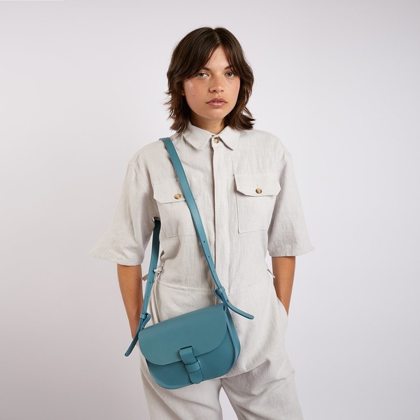 Kate Sheridan Ltd Celeste Loop Leather Shoulder Bag - Sky Blue Kate Sheridan Ltd Celeste Loop Leather Shoulder Bag - Sky Blue