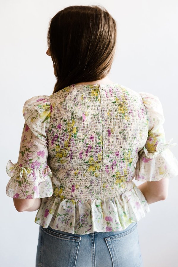 Manoush Woven Fleur Champetre Smock Top - Ecru Manoush Woven Fleur Champetre Smock Top - Ecru