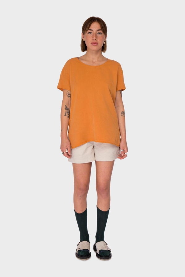 Folk Clothing Woven Crew - Marigold Folk Clothing Woven Crew - Marigold