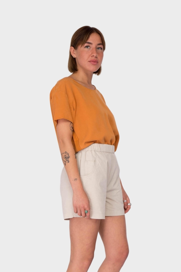 Folk Clothing Woven Crew - Marigold Folk Clothing Woven Crew - Marigold