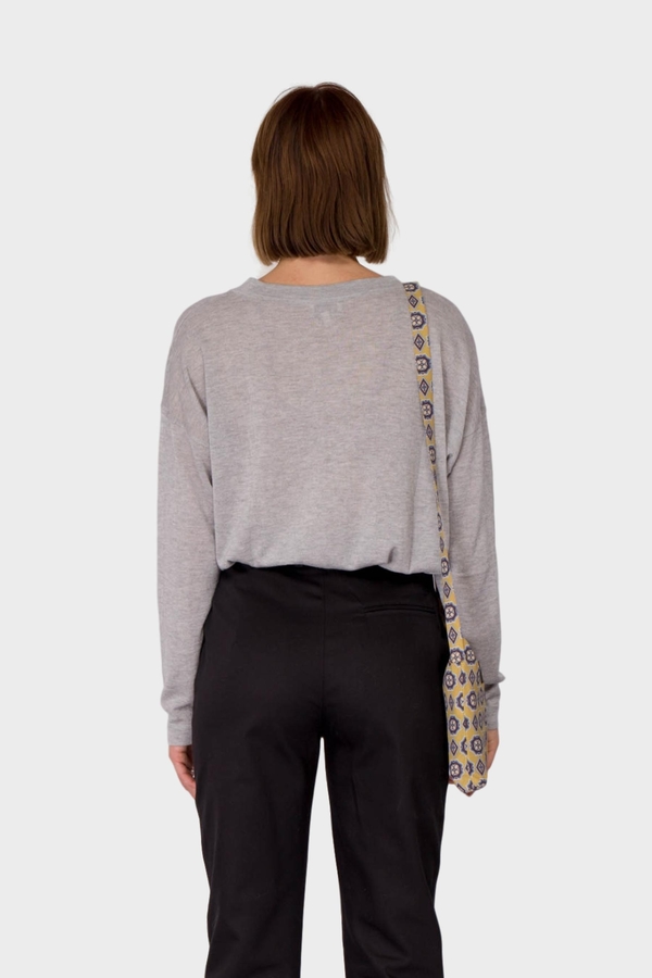 Maska Coco Silk Cashmere Top - Grey Melange Maska Coco Silk Cashmere Top - Grey Melange
