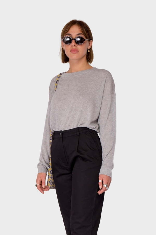 Maska Coco Silk Cashmere Top - Grey Melange Maska Coco Silk Cashmere Top - Grey Melange