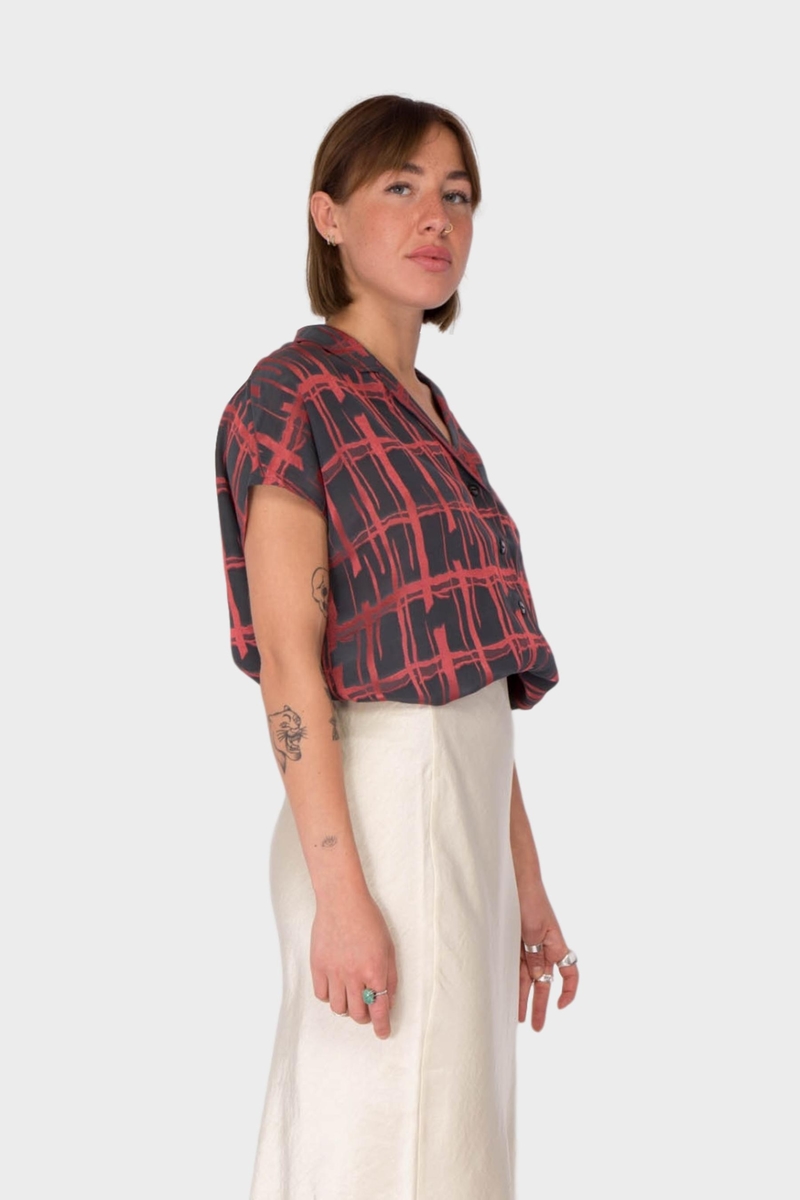Needles French Sleeve Blouse - Charcoal | Garmentory