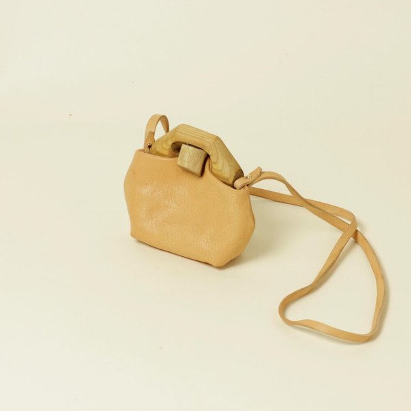 Eatable Of Many Orders Tin Cow Leather Bag Original Hexagon With Handmade Wood Closure Eatable Of Many Orders Tin Cow Leather Bag Original Hexagon With Handmade Wood Closure