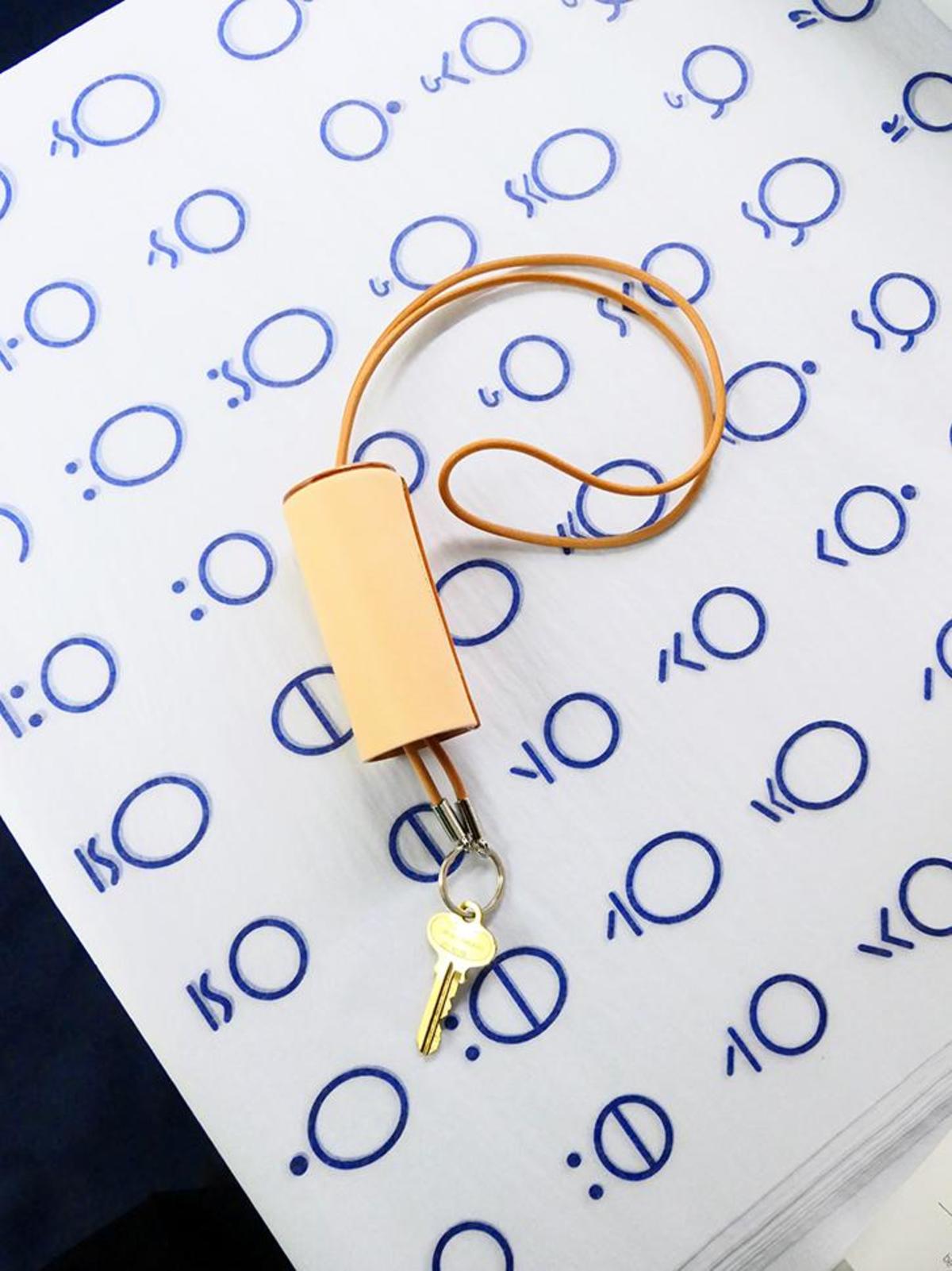 Building Block Cylinder Key Lanyard, Natural | Garmentory