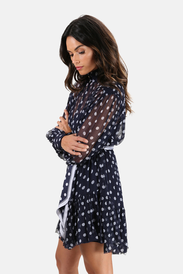 Zimmermann Sabatoge Lantern Mini Dress - Midnight Dot Zimmermann Sabatoge Lantern Mini Dress - Midnight Dot