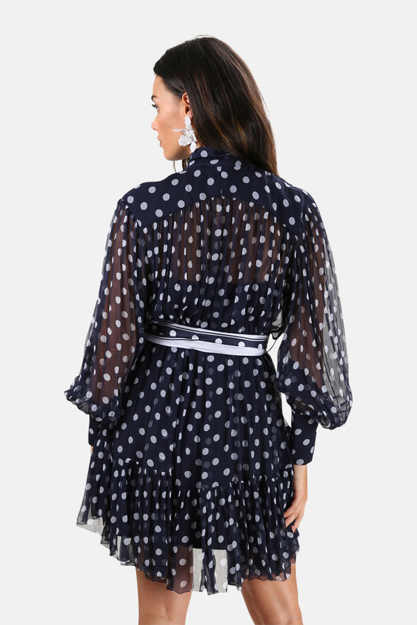 Zimmermann Sabatoge Lantern Mini Dress - Midnight Dot Zimmermann Sabatoge Lantern Mini Dress - Midnight Dot