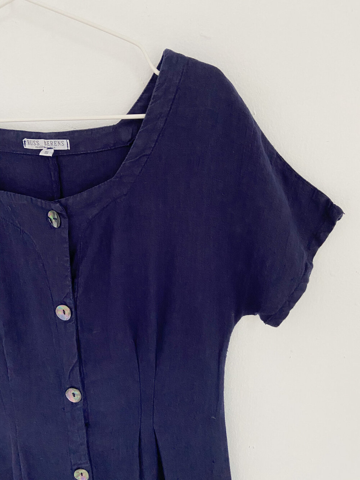 Vintage Russ Berens Malibu Linen Dress - Navy on Garmentory
