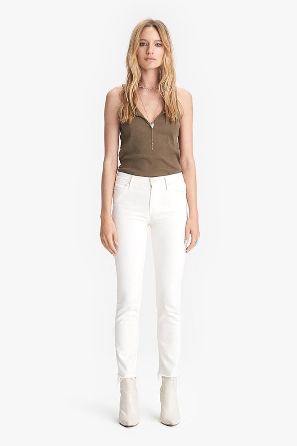 Mother Denim The Rascal Crop Fray Jeans - Cream Puffs Mother Denim The Rascal Crop Fray Jeans - Cream Puffs