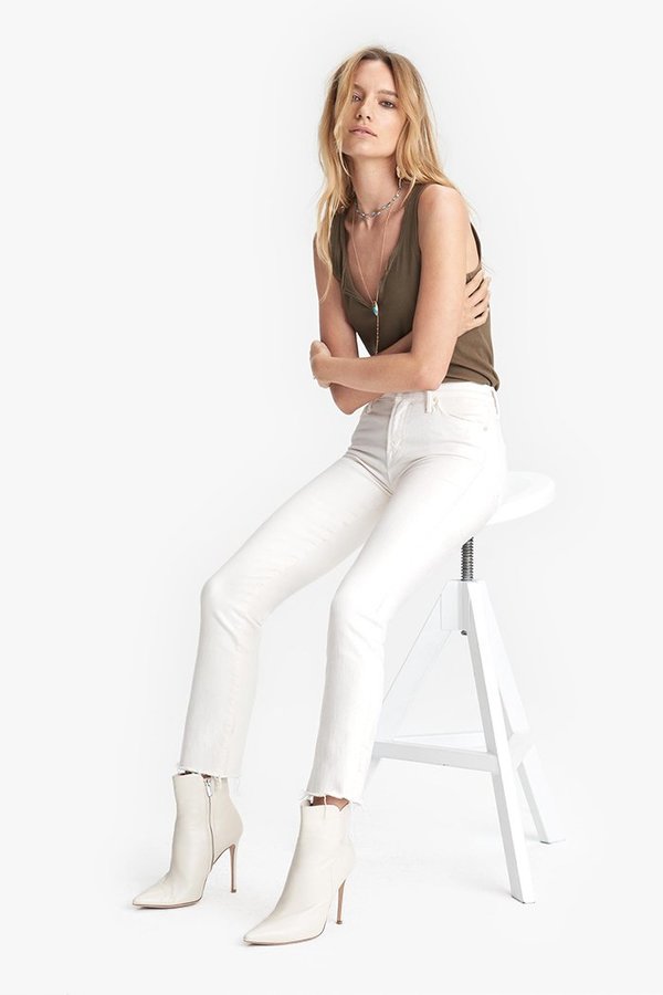 Mother Denim The Rascal Crop Fray Jeans - Cream Puffs Mother Denim The Rascal Crop Fray Jeans - Cream Puffs