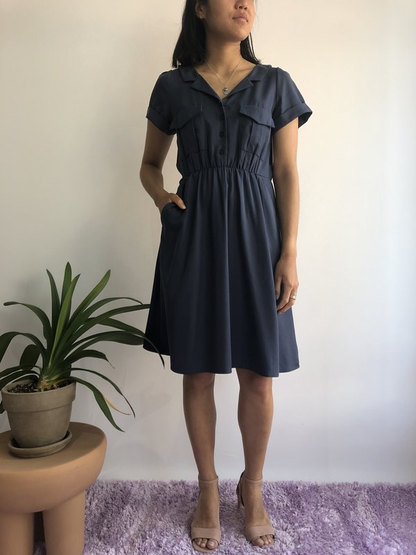 Cherry Bobin Robe Savanna - Twill Bleu Oxford Cherry Bobin Robe Savanna - Twill Bleu Oxford