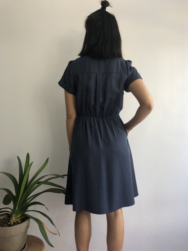 Cherry Bobin Robe Savanna - Twill Bleu Oxford Cherry Bobin Robe Savanna - Twill Bleu Oxford