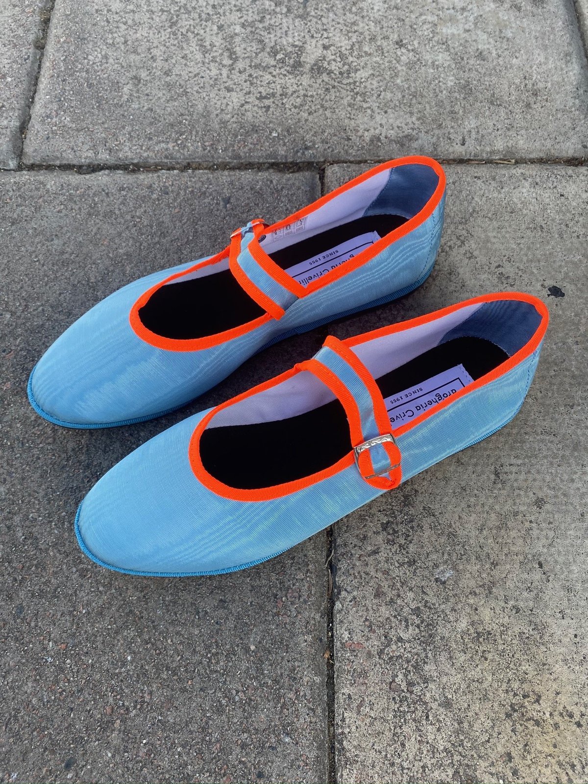 【DROGHERIA CRIVELLINI】 Mary Jane Moire Cobalt Red rennes — Drogheria Crivellini | Square Toe Mary Janes in