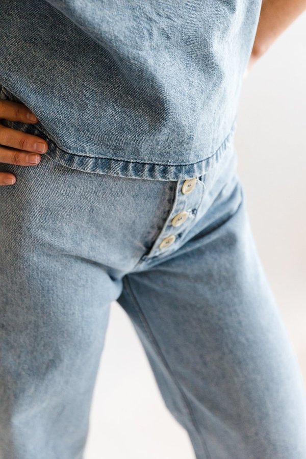 The Odells Sidney Button Front Pant - Cornflower The Odells Sidney Button Front Pant - Cornflower