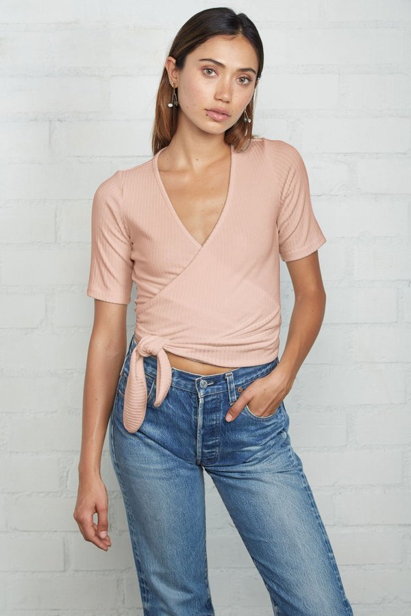 Rachel Pally Rib Wrap Top - Maple Sugar Rachel Pally Rib Wrap Top - Maple Sugar