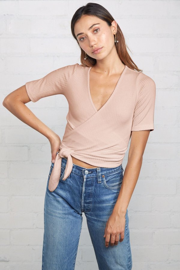 Rachel Pally Rib Wrap Top - Maple Sugar Rachel Pally Rib Wrap Top - Maple Sugar