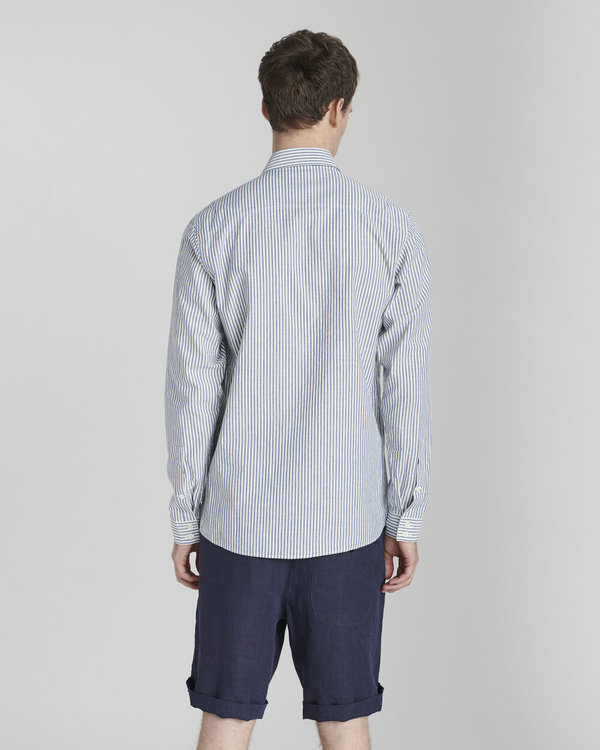 Delikatessen Proper Cotton Shirt - Blue Stripe Delikatessen Proper Cotton Shirt - Blue Stripe