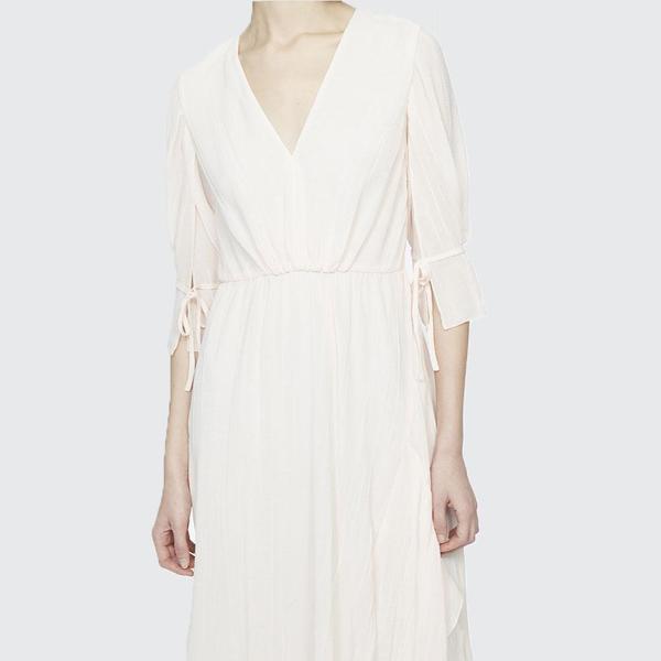 3.1 Phillip Lim Short Sleeve V-Neck Fluid Dress - Light Pink 3.1 Phillip Lim Short Sleeve V-Neck Fluid Dress - Light Pink