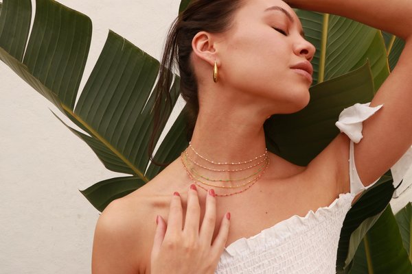 Joy Dravecky Enamel Beaded Choker - White Joy Dravecky Enamel Beaded Choker - White