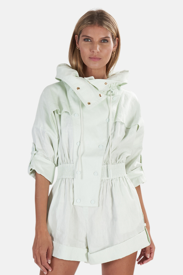 Zimmermann Glassy Rolled Playsuit - Seafoam Zimmermann Glassy Rolled Playsuit - Seafoam