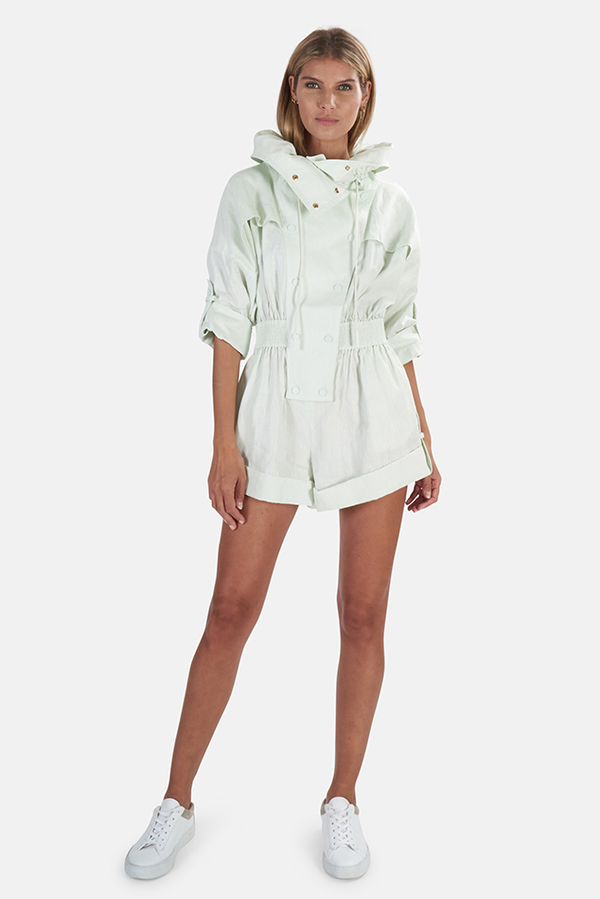 Zimmermann Glassy Rolled Playsuit - Seafoam Zimmermann Glassy Rolled Playsuit - Seafoam