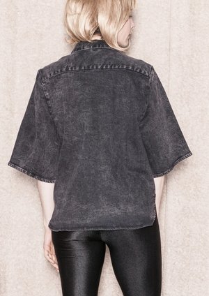 Berenik HIP DENIM BLOUSE - washed black Berenik HIP DENIM BLOUSE - washed black