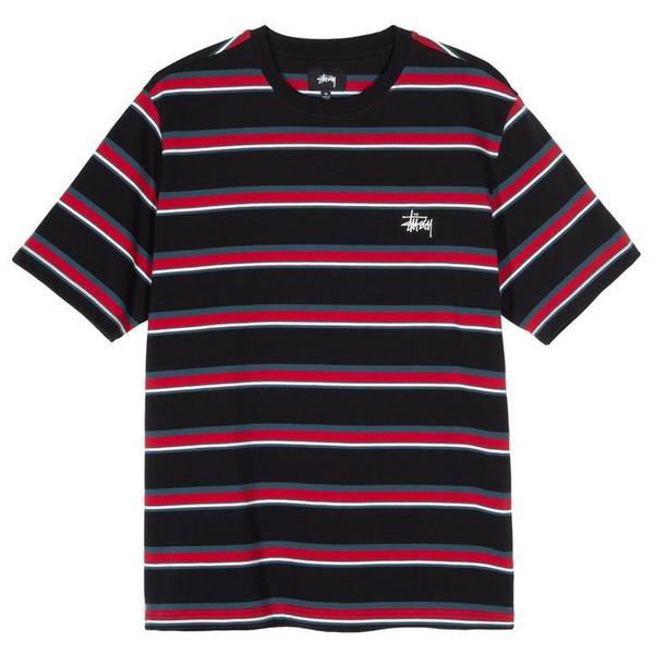 Stussy Harbour Stripe Crew T-Shirt - Black Stussy Harbour Stripe Crew T-Shirt - Black