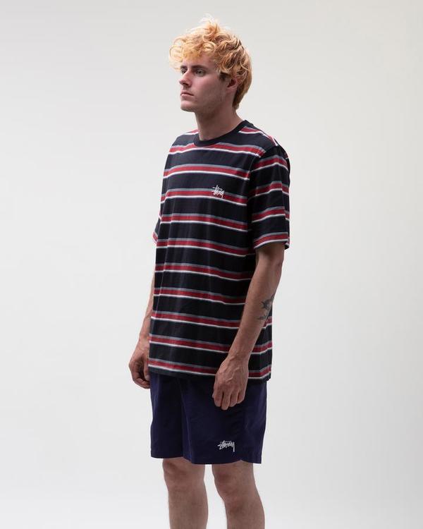 Stussy Harbour Stripe Crew T-Shirt - Black Stussy Harbour Stripe Crew T-Shirt - Black