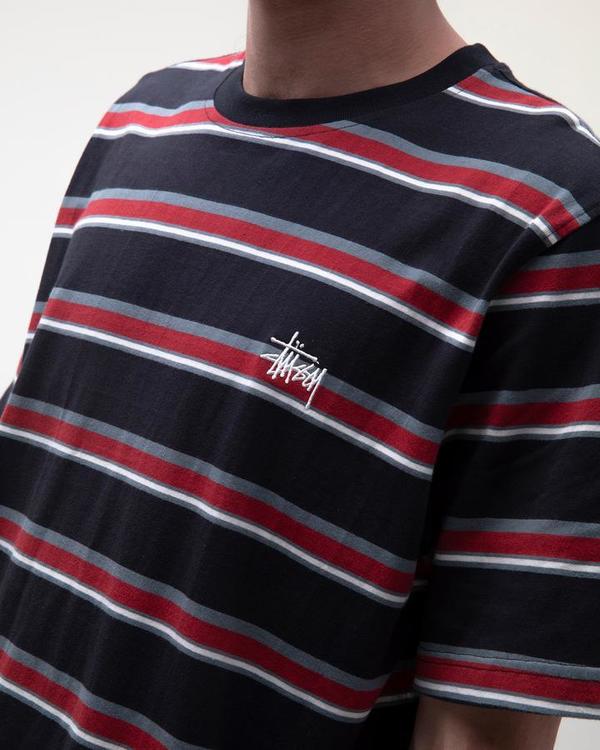 Stussy Harbour Stripe Crew T-Shirt - Black Stussy Harbour Stripe Crew T-Shirt - Black