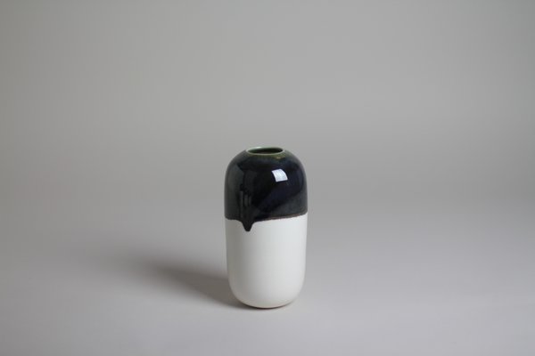 LILITH ROCKETT CERAMICS E Porcelain Bud Vase - Deep Black Green LILITH ROCKETT CERAMICS E Porcelain Bud Vase - Deep Black Green