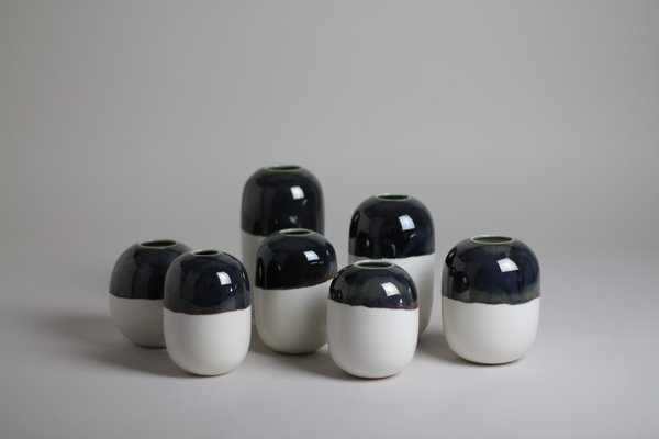LILITH ROCKETT CERAMICS E Porcelain Bud Vase - Deep Black Green LILITH ROCKETT CERAMICS E Porcelain Bud Vase - Deep Black Green