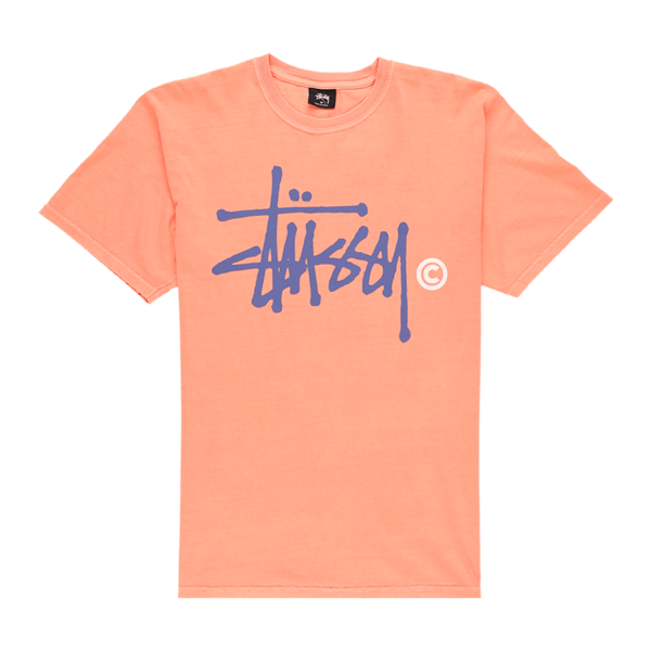 Stussy Basic Logo Pigment Dyed T Shirt - Neon Orange Stussy Basic Logo Pigment Dyed T Shirt - Neon Orange