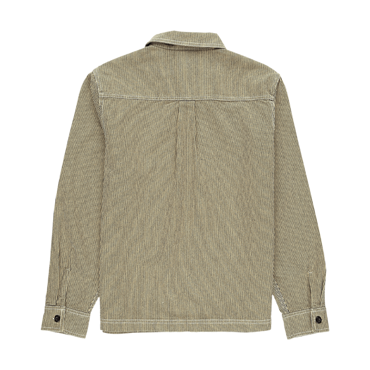 Stussy Overdyed Hickory Long Sleeve Zip Shirt - Yellow | Garmentory