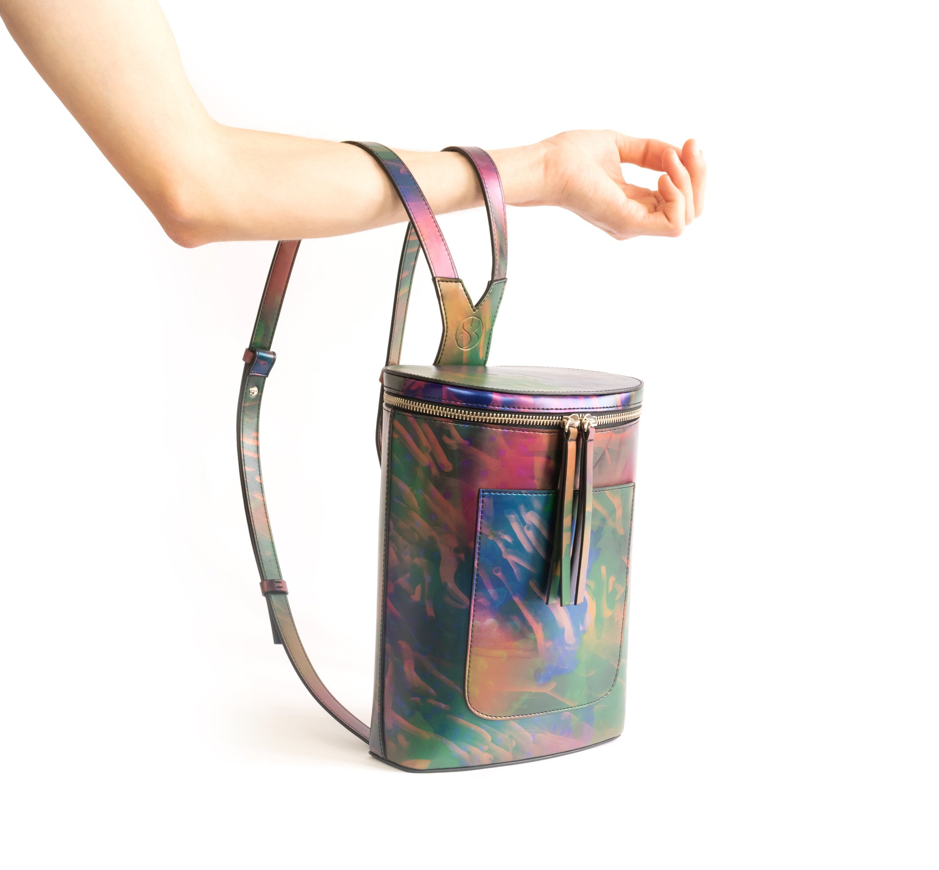 SYDNEY BROWN vegan iridescent mini backpack Things we love about this backpack: ✨ sequins ? florals  main image 4