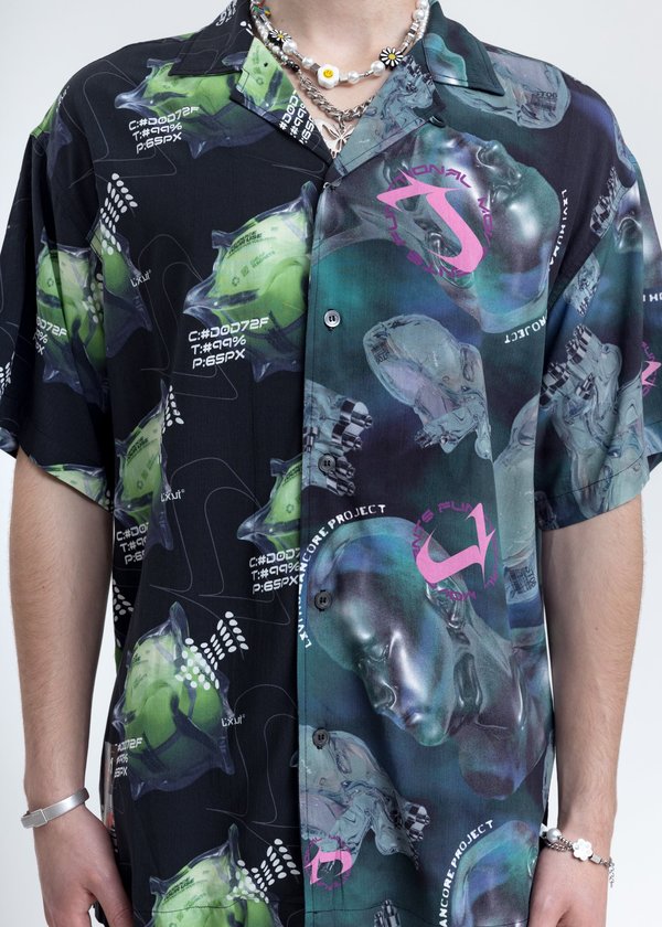 LXVI Split Graphic Shirt - Black/Navy LXVI Split Graphic Shirt - Black/Navy