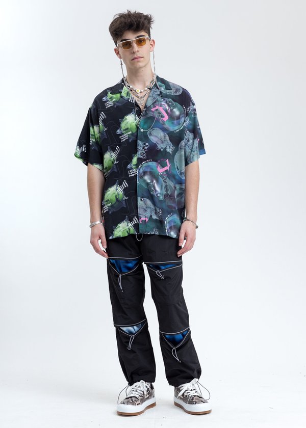 LXVI Split Graphic Shirt - Black/Navy LXVI Split Graphic Shirt - Black/Navy