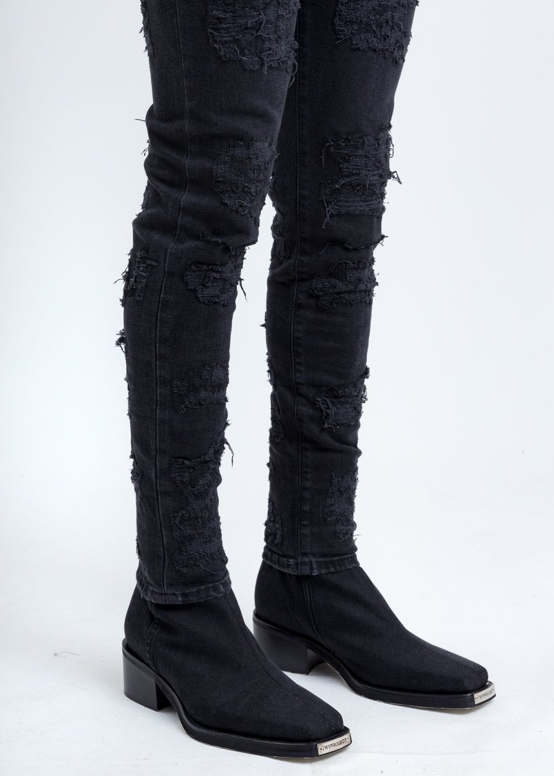 Skinny Jeans Represent Biker Denim Black Represent Shredded Denim