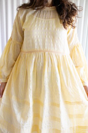 Eka Cassava Dress - Yellow Self Checks Eka Cassava Dress - Yellow Self Checks