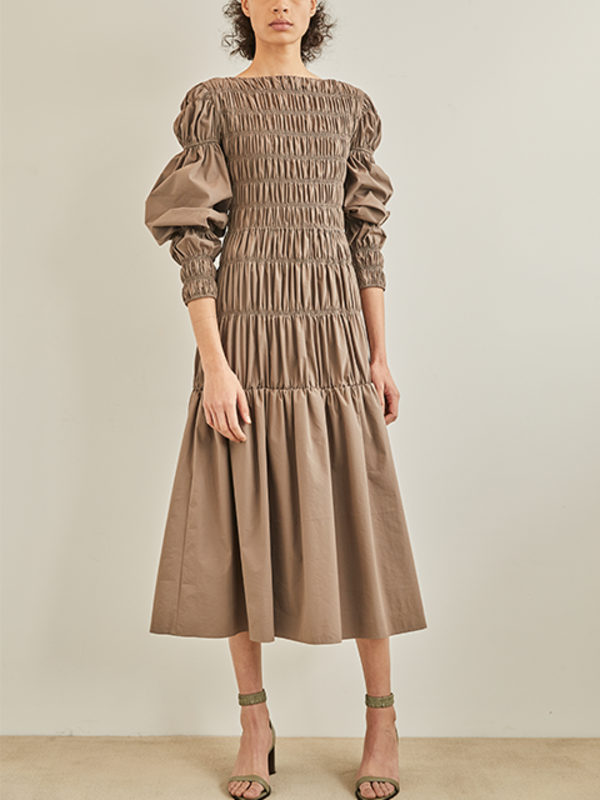 AKIRA NAKA Palin Shirred Dress - Grey AKIRA NAKA Palin Shirred Dress - Grey
