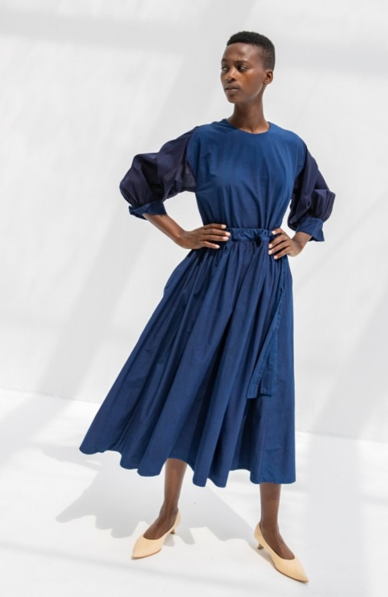 ワンピース Beautiful Organic cotton monastery dress Cosmic Wonder Organic Cotton Monastery Dress - Indigo