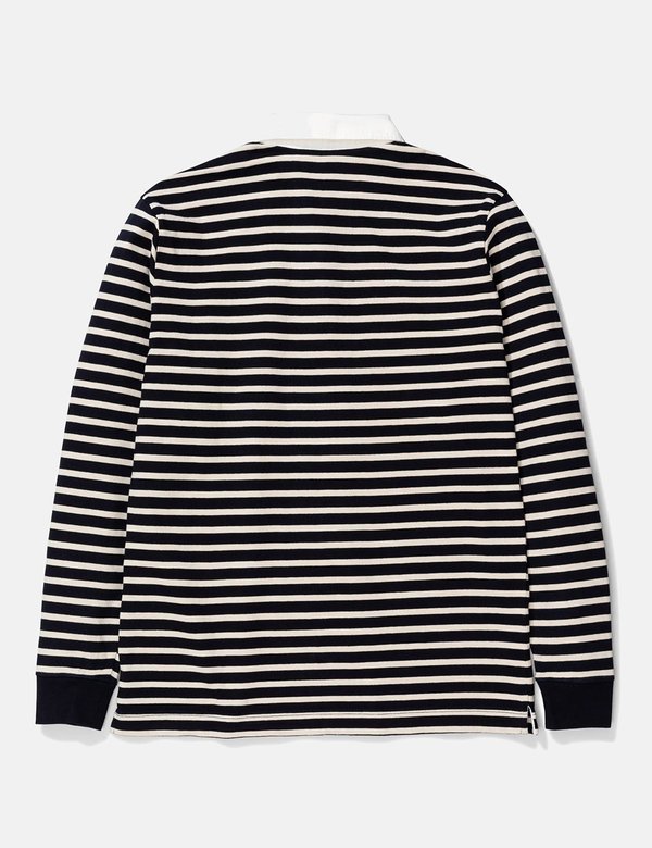 Norse Projects Ruben Compact Cotton Polo Stripe - Navy Blue Norse Projects Ruben Compact Cotton Polo Stripe - Navy Blue