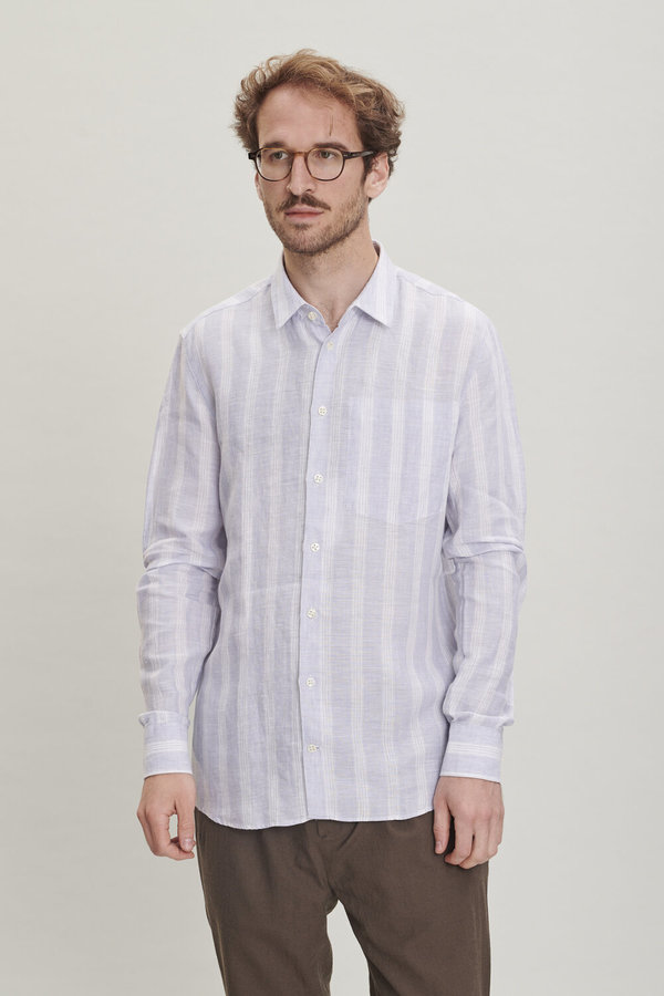 Delikatessen Feel Good Shirt in Stiped Italian Linen Delikatessen Feel Good Shirt in Stiped Italian Linen
