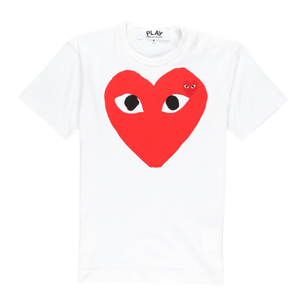 Comme des Garçons Red Heart Play T shirt - White/Red Comme des Garçons Red Heart Play T shirt - White/Red