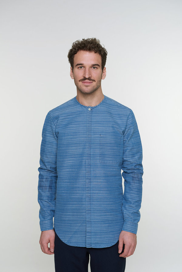 Delikatessen Harmony Shirt - Blue Horizontal Stripe Delikatessen Harmony Shirt - Blue Horizontal Stripe