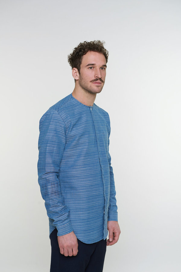Delikatessen Harmony Shirt - Blue Horizontal Stripe Delikatessen Harmony Shirt - Blue Horizontal Stripe