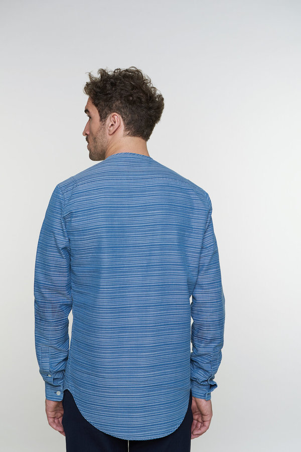 Delikatessen Harmony Shirt - Blue Horizontal Stripe Delikatessen Harmony Shirt - Blue Horizontal Stripe