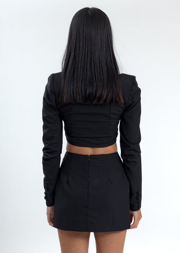 Danielle Guizio Button-Up Wool Top - Black Danielle Guizio Button-Up Wool Top - Black