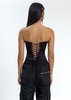 Danielle Guizio Satin Corset - Black - Thumbnail 3