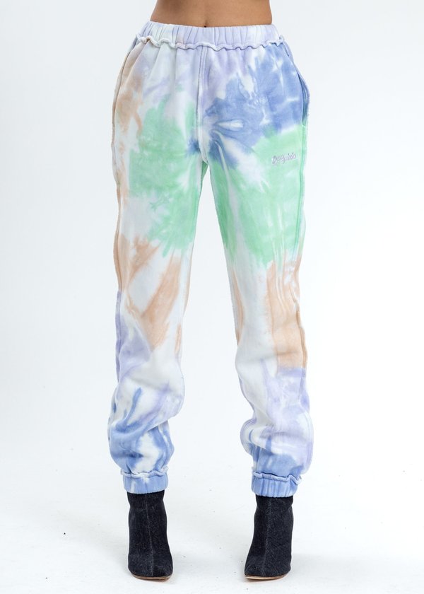 Danielle Guizio Tie Dye Floral Logo Sweatpants Danielle Guizio Tie Dye Floral Logo Sweatpants